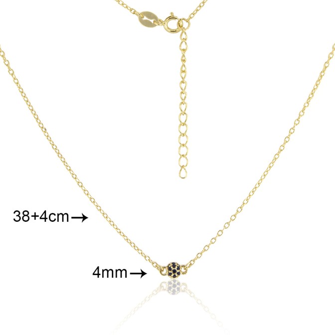 GARGANTILLA BOLA CON CIRCONITAS 4mm 38+4cm