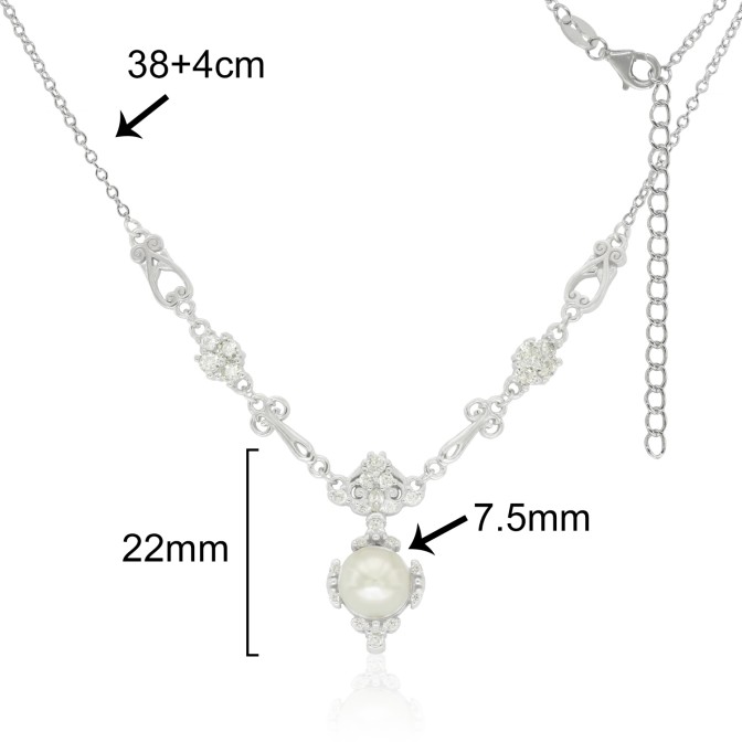 GARGANTILLA "ISABELINA WEDDING" PERLA 7.5mm. 22mm. 38+4cm.