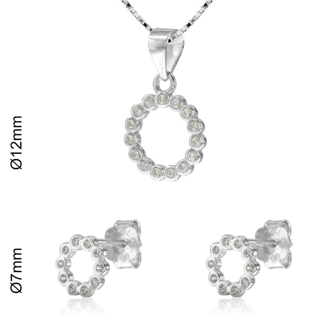 JUEGO CHATONES EN CÍRCULO 12mm 7mm