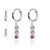 ARGOLLA TRES CHATONES BLANCOS Y FUCSIA 12mm Ø12mm