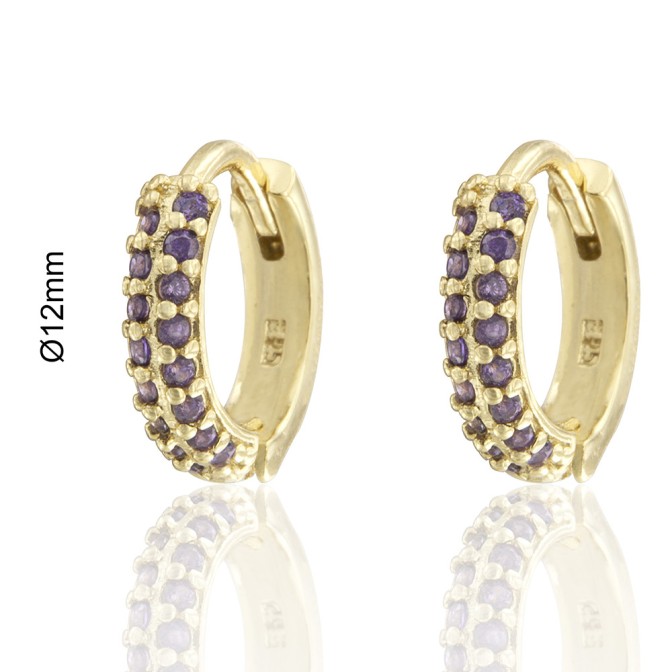 ARGOLLA DOS FILAS CIRCONITAS COLORES Ø12mm