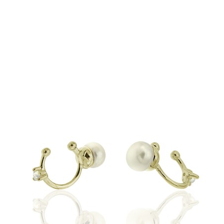 PENDIENTES EAR CUFF CIRCONITA+PERLA 6MM