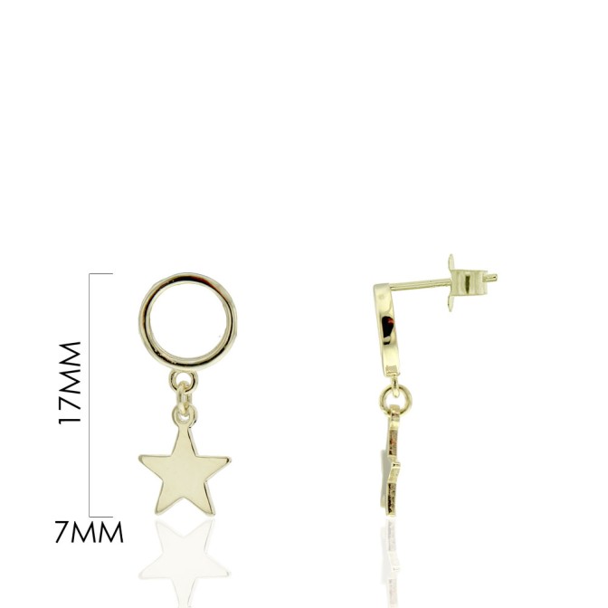 PENDIENTES CÍRCULO CALADO + ESTRELLA LISA