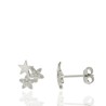 PENDIENTES ESTRELLA LISA + FLORECITAS CIRCONITAS BLANCAS 9mm