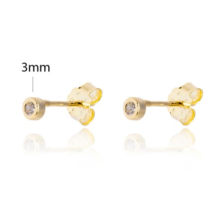 PENDIENTES CHATÓN 3mm PRESIÓN