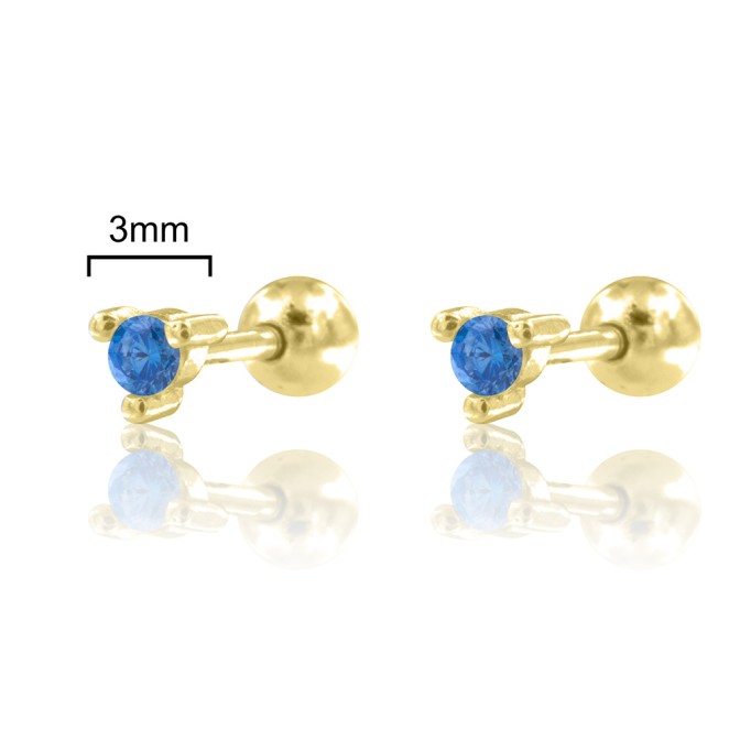 PIERCING PIEDRA AZUL 3 GARRAS 3mm