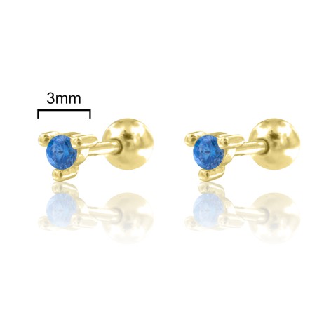 PIERCING PIEDRA AZUL 3 GARRAS 3mm