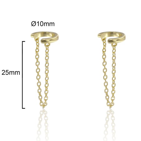 PENDIENTE EAR CUFF LISO CADENA 25mm Ø10mm