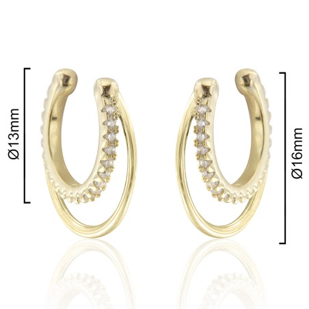 PENDIENTE EAR CUFF DOBLE LISO-CIRCONITAS Ø13mm Ø17mm