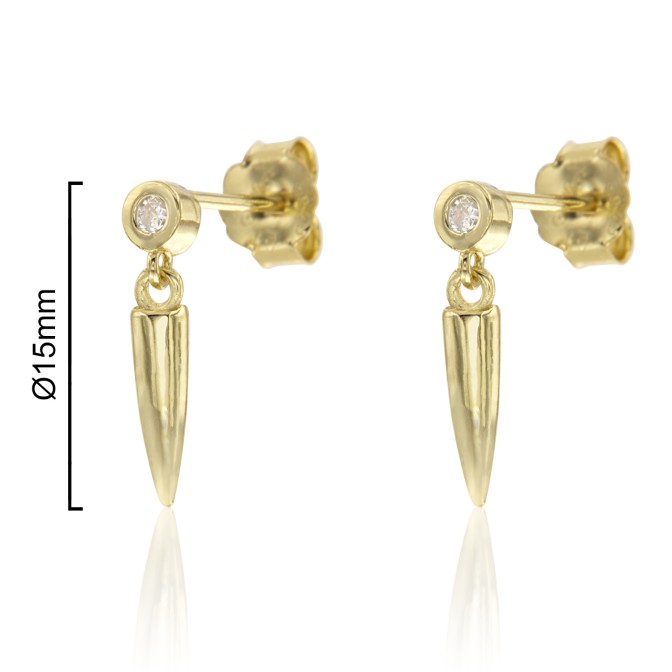 PENDIENTE LARGO CHATÓN + CONO 15mm PRESIÓN