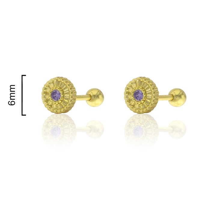 PIERCING CÍRCULO CON FILIGRANA Y CIRCONITA CENTRAL 6mm