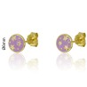 PENDIENTES CIRCULARES ESMALTE ESTRELLAS CIRCONITAS 6mm PRESIÓN