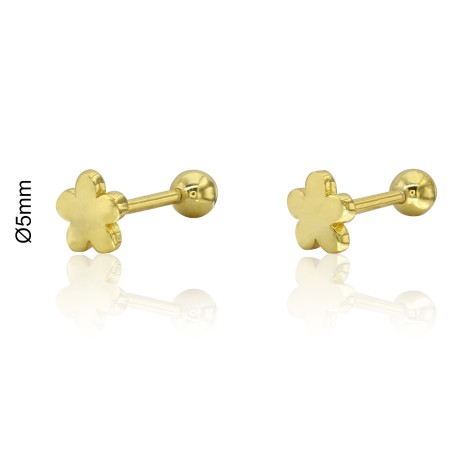 PENDIENTES "LOLLIPOP" FLOR LISA 5mm TUERCA BOLITA