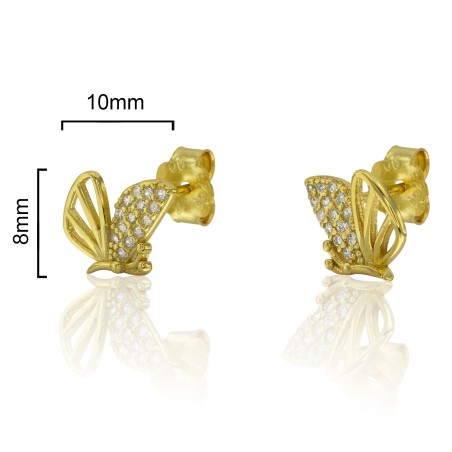 PENDIENTES MARIPOSA ASIMÉTRICA CIRCONITAS 10x8mm