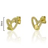 PENDIENTES CORAZÓN CALADO CIRCONITAS + CORAZÓN LISO 9mm PRESIÓN