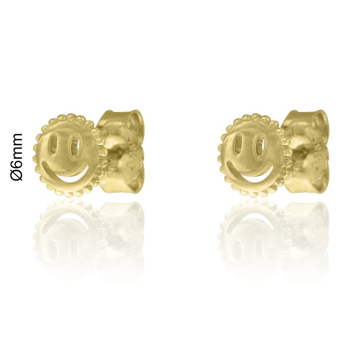 PENDIENTES SOL CARA LISO 6mm PRESIÓN