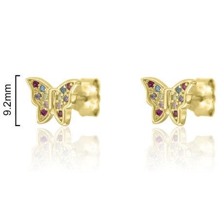 PENDIENTES MARIPOSA CON CIRCONITAS DE COLORES 9.2mm