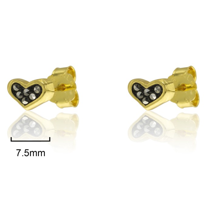 PENDIENTES "MARQUESITA" CORAZÓN PRESIÓN 7.5mm