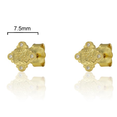 PENDIENTES "VINTAGE" PIEDRA ROMBO 7.5mm.