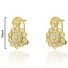 PENDIENTES OMEGA CIRCONITAS FLOR 15mm