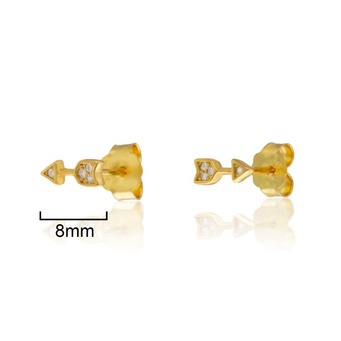 PENDIENTES FLECHA CIRCONITAS 8mm PRESIÓN