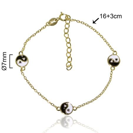 PULSERA YIN YANG 7mm 16+3cm