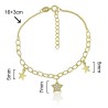 PULSERA ESTRELLA CIRCONITAS Y ESTRELLAS LISAS 16cm+3cm