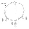 PULSERA ESTRELLA CIRCONITAS Y ESTRELLAS LISAS 16cm+3cm