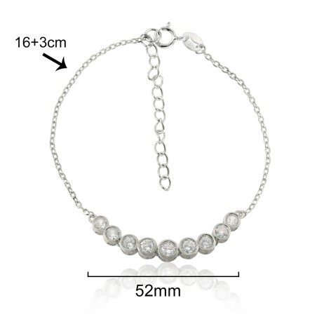 PULSERA "WEDDING" CHATONES 52mm. 16+3cm