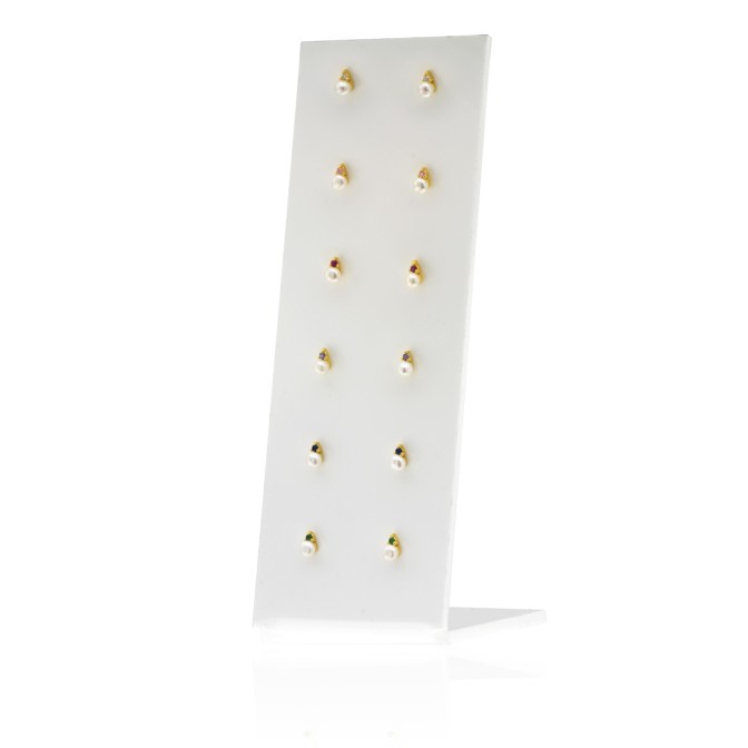 EXPOSITOR PENDIENTES PRESIÓN CON PERLA Y CIRCONITA CON 3 GARRAS