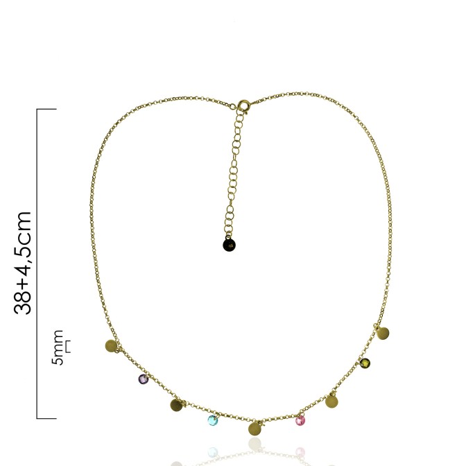 GARGANTILLA MAYRA CIRCONITAS DE COLORES + CÍRCULO