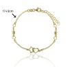 PULSERA LISA ESTRELLA Y CORAZÓN CALADOS + ESTRELLAS PEQUEÑAS  17cm+3cm