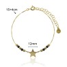 PULSERA ESTRELLA LISA 12mm PIEDRAS TALLADAS + PIEDRAS NEGRAS 15cm+4cm