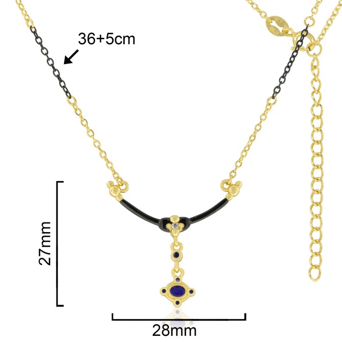 GARGANTILLA "VINTAGE" PIEDRA OVAL 28mm. 36+5cm