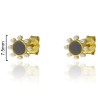 PENDIENTES "VINTAGE" PIEDRA REDONDA 7.5mm.