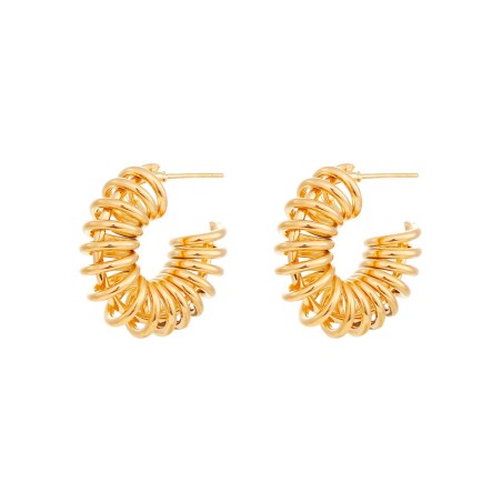 Pendientes Acero - Muelle 24mm - Bañado Oro y Acero