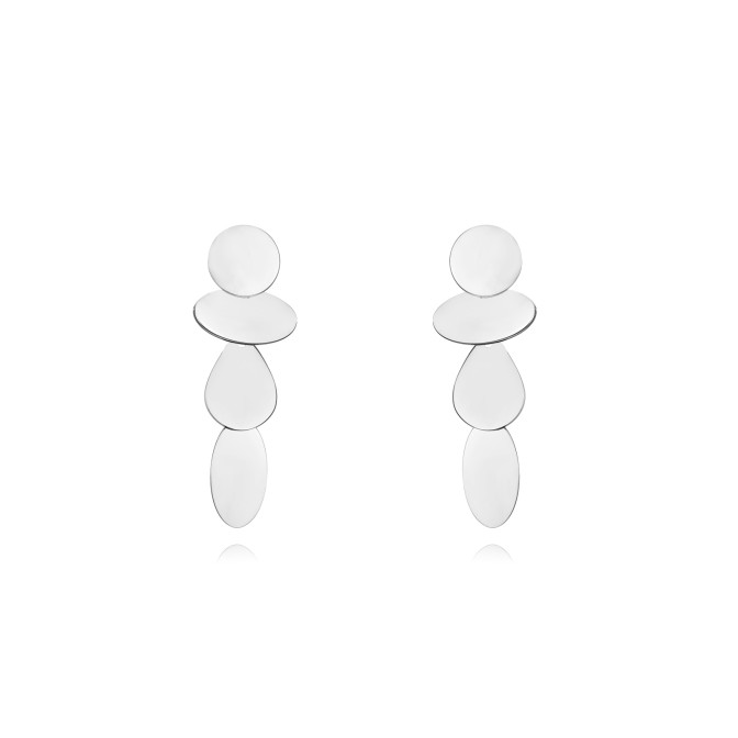 Pendientes Acero - 40 mm - Chapas Formas - Colro Oro y Color Acero