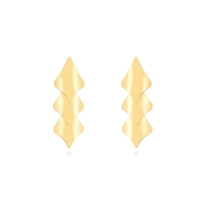 Pendientes Acero - 78 mm - Chapa Rombo - Colro Oro y Color Acero