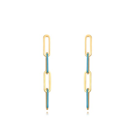 Pendientes Acero - Eslabon 45mm - Enamel - Color Oro