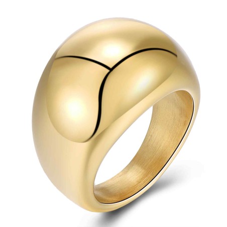 Anillo Acero - Bañado Oro