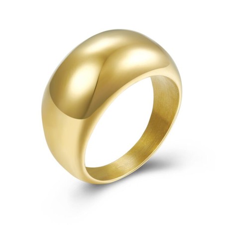 Anillo Acero - Bañado Oro