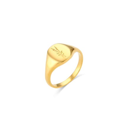 Anillo Acero - Lavanda - Bañado Oro