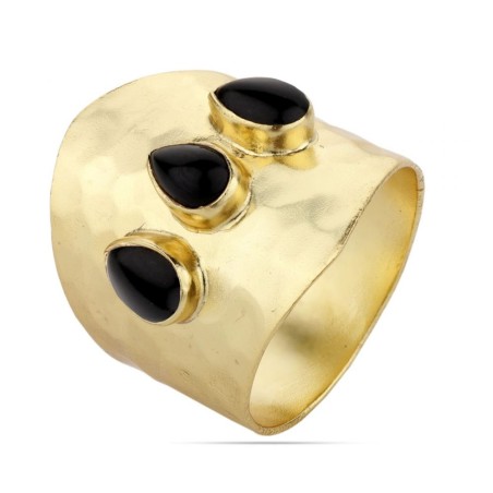 Anillo Amatista Calcedonia - T12 - Bañado Oro