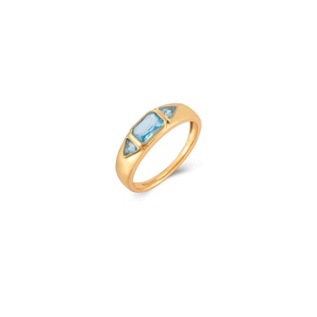 Anillo - Circonita - Plata Bañado Oro