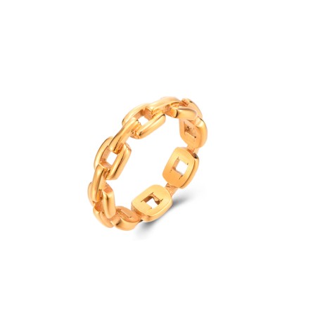 Anillo Acero - Enlace - Bañado Oro