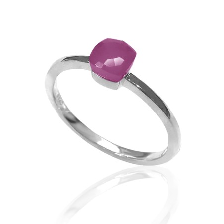 Anillo Mineral - Plata Rodiada - 16 - Rubi