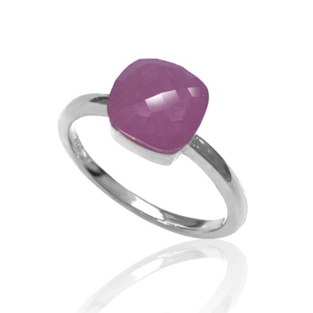 Anillo Mineral - Plata Rodiada - 16 - Rubi