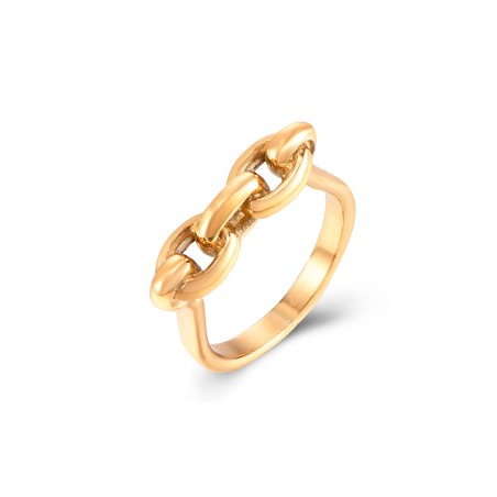 Anillo Acero - Enlace - Bañado Oro