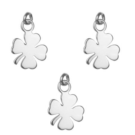 Charm Plata - Trebol 10mm