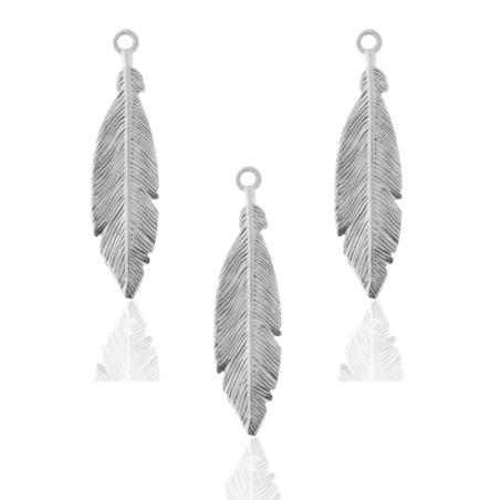 Charm Plata - Pluma 21*5mm